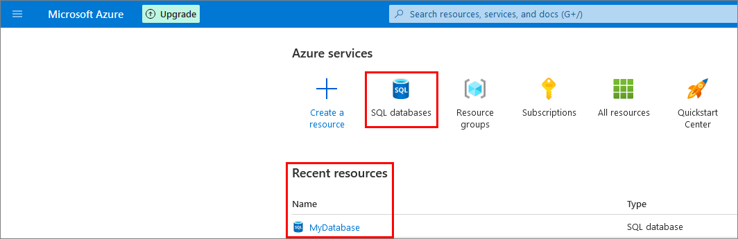Screenshot of &lsquo;Create a resource&rsquo; button.