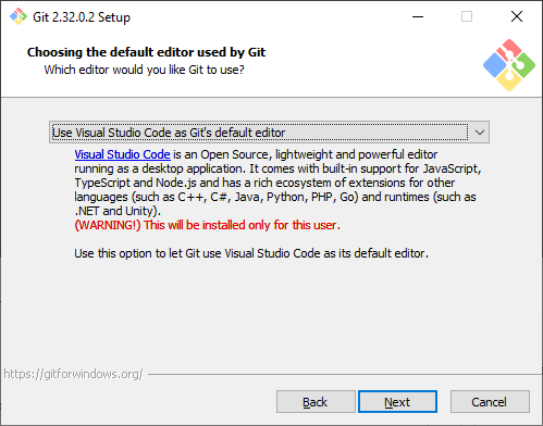 Screenshot of 2nd Git install window.