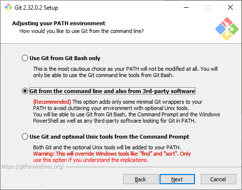 Screenshot of 4th Git install window.